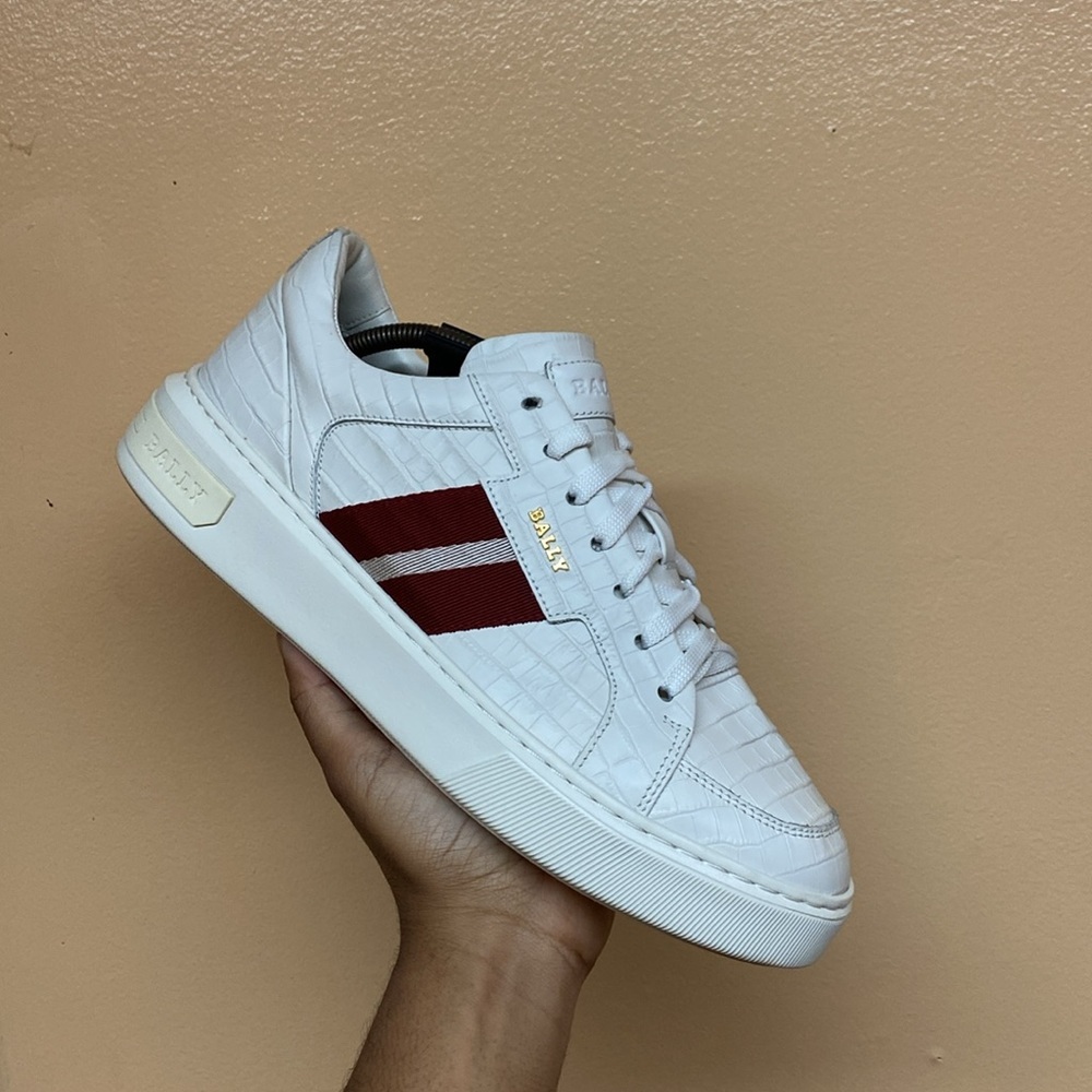 BALLY Moony Croc Embossed Leather Sneakers - Picture 8 of 17